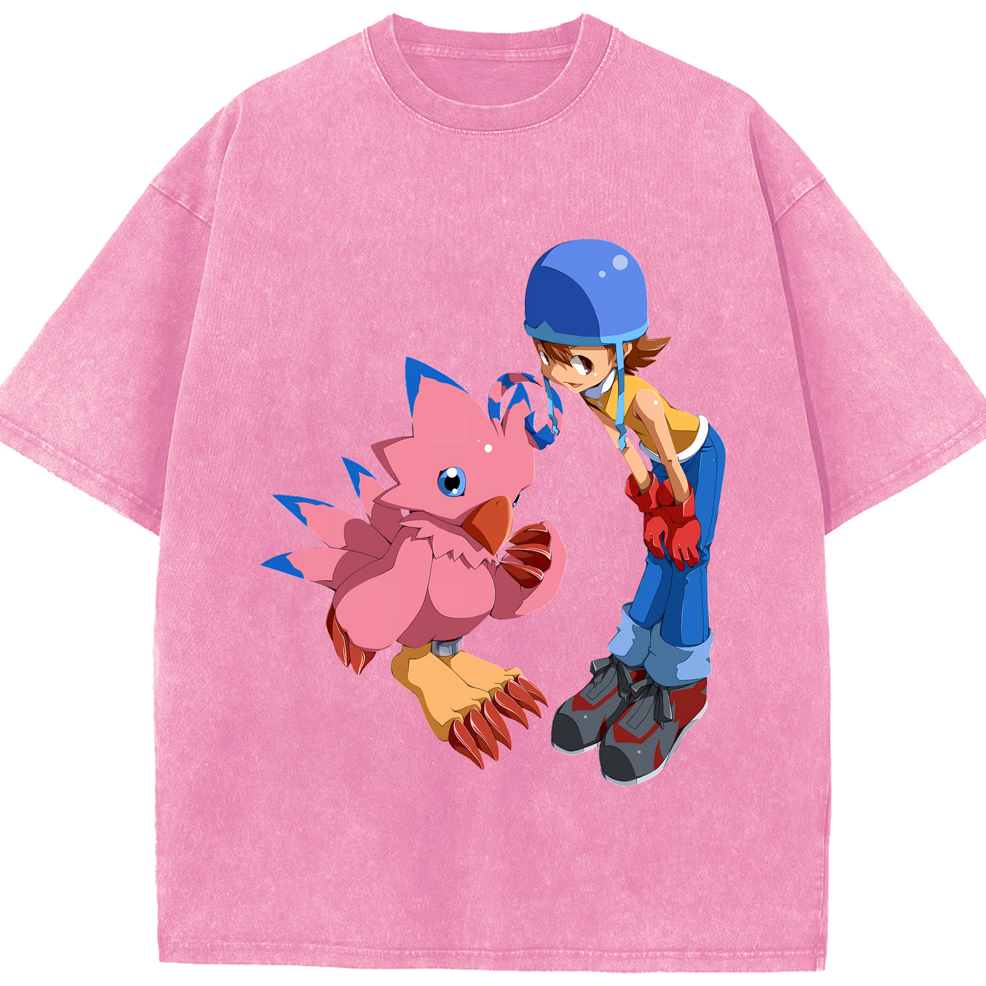 （画像用） Digimon デジタルモンスター/デジモン 綿100% ヴィンテージ風 半袖Tシャツ（フロントプリント）